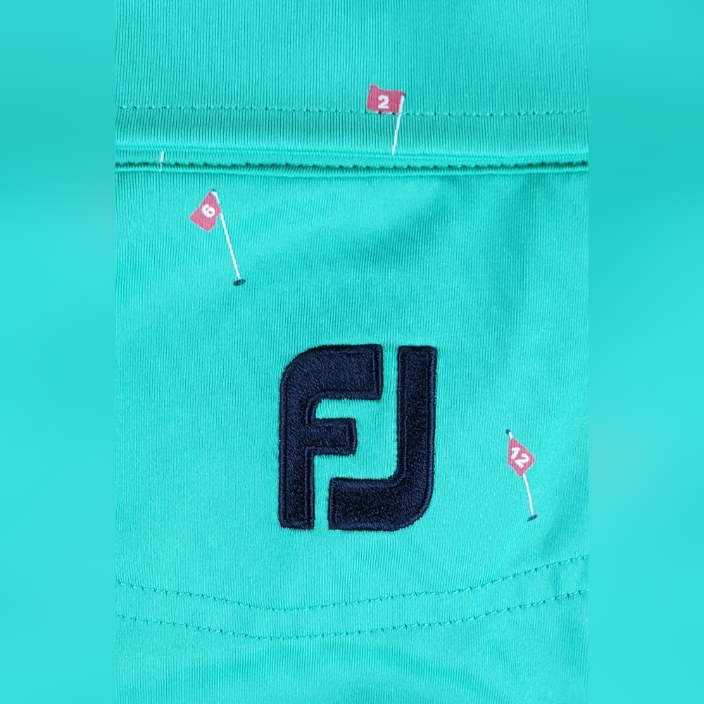 FootJoy FJ Mens Golf Par Flag AOP All Over Print  Polo Shirt - Size L - GUC